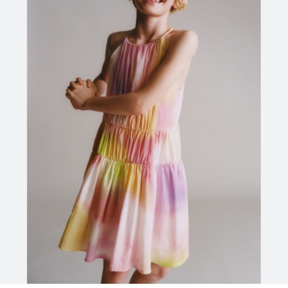 Zara tiered tie dye dress
